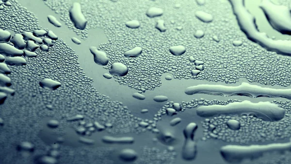 Macro Background Water Droplets Condensation Pattern Metal Surface — Stock Photo, Image
