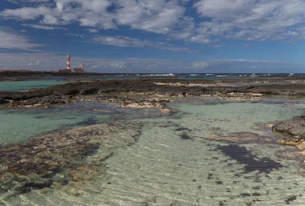 Landskap Runt Fyren Faro Toston Nära Byn Cotillo Kommunen Oliva — Stockfoto