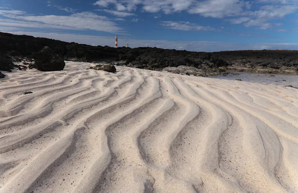 Природный Песок Созданный Потоком Прилива Рябь Краю Пляжа — стоковое фото