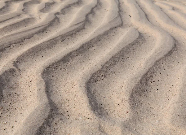 Padrão Areia Natural Criado Por Fluxo Maré Ondulações Borda Uma — Fotografia de Stock