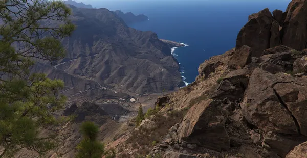 Gran Canaria Landskap Den Bergiga Delen Naturparken Tamadaba Vandringsled Till — Stockfoto
