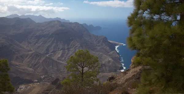 Gran Canaria Paisagem Parte Montanhosa Ilha Parque Natural Tamadaba Rota — Fotografia de Stock