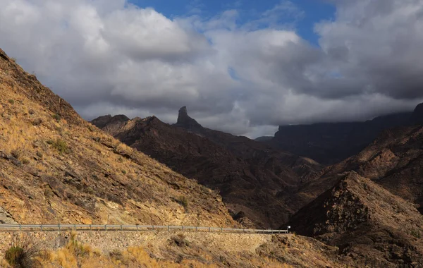 Gran Canaria Krajobraz Centralnej Górskiej Części Wyspy Krajobrazy Wokół Większych — Zdjęcie stockowe