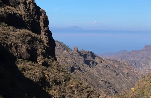 Gran Canaria Landskap Den Centrala Bergiga Delen Landskap Runt Vandringsled — Stockfoto