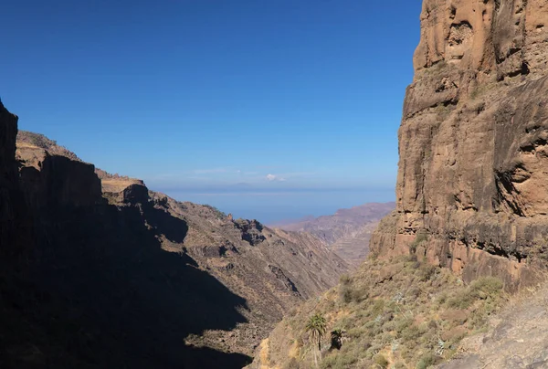 Gran Canaria Landskap Den Centrala Bergiga Delen Landskap Runt Vandringsled — Stockfoto
