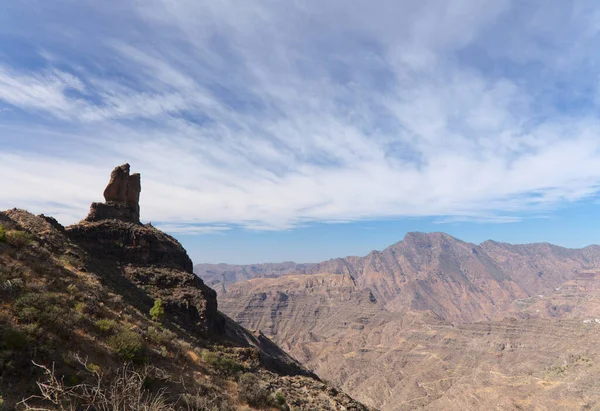 Gran Canaria Krajobraz Centralnej Górskiej Części Wyspy Krajobrazy Wokół Szlaku — Zdjęcie stockowe