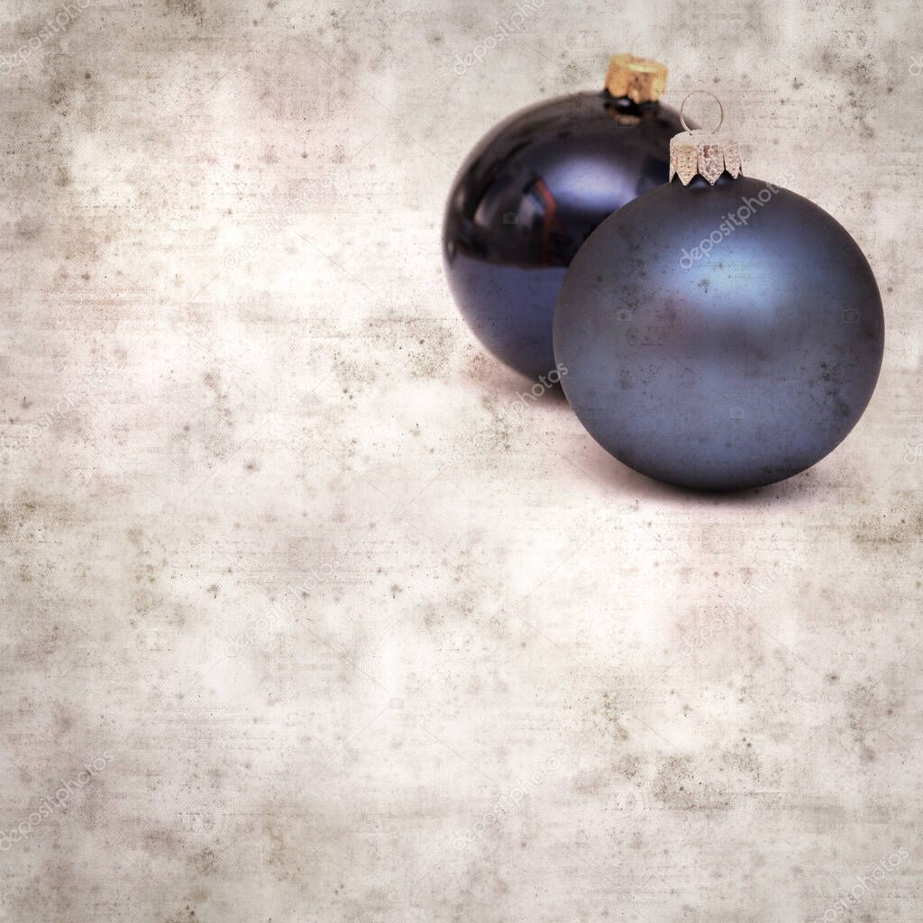 stylish textured old paper background with Christmas baubles