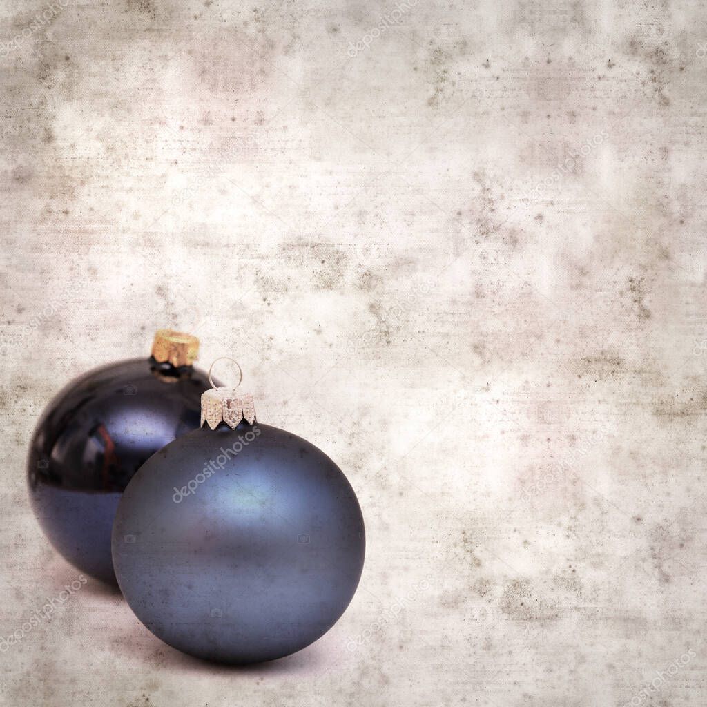 stylish textured old paper background with Christmas baubles