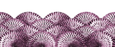 Metalik yüzey kağıdı roset dekorasyon kenarlığı, beyaz arkaplanda izole, pürüzsüz ve tekrarlanabilir