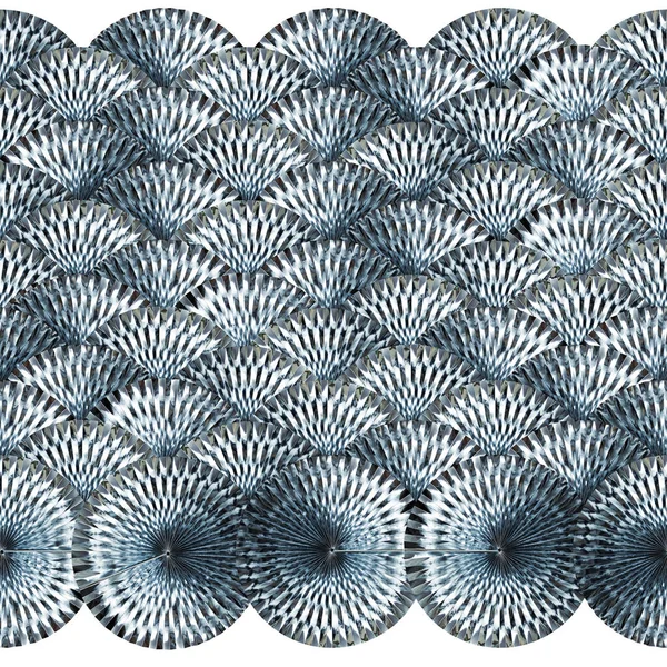 Metalik Yüzey Kağıdı Roset Dekorasyon Kenarlığı Beyaz Arkaplanda Izole Pürüzsüz — Stok fotoğraf
