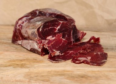 Cecina de Leon, salted and air dried beef from Leon province, local speciality
