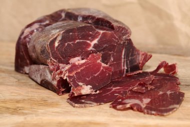 Cecina de Leon, salted and air dried beef from Leon province, local speciality
