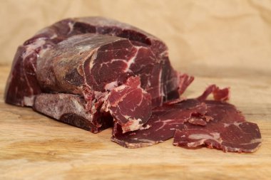 Cecina de Leon, salted and air dried beef from Leon province, local speciality