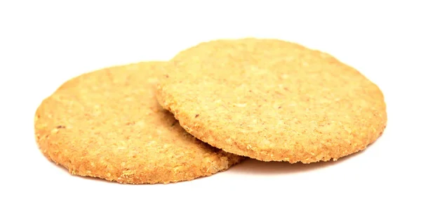 Tortas Avena Horneadas Redondas Aisladas Sobre Fondo Blanco —  Fotos de Stock