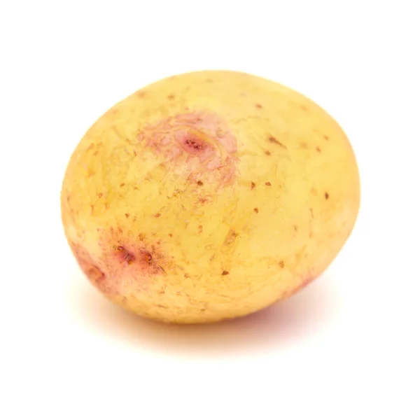 Pequenas Batatas Novas Com Coloração Rosa Isoladas Fundo Branco — Fotografia de Stock