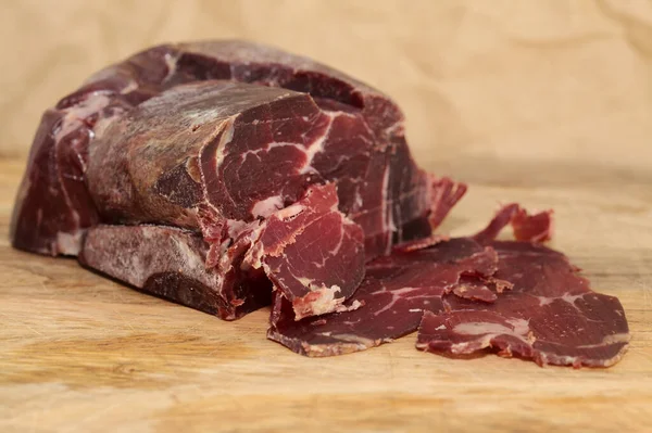 Cecina Leon Salted Air Dried Beef Leon Province Local Speciality — Stok fotoğraf