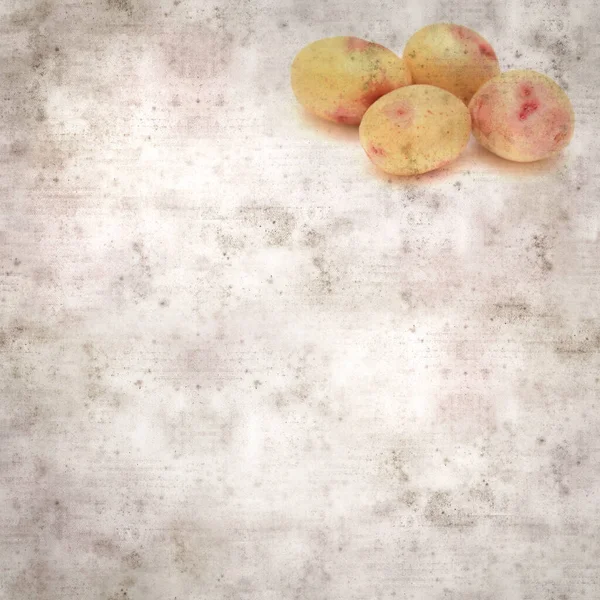 Vierkante Stijlvolle Oude Textuur Papier Achtergrond Met Nieuwe Aardappelen Van — Stockfoto