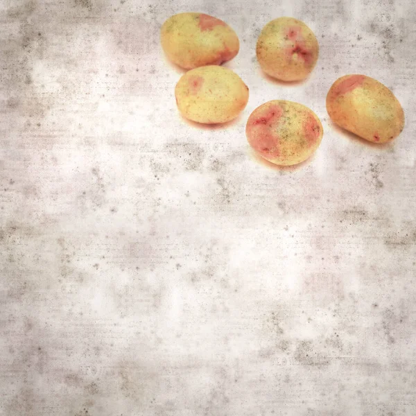 カナリア諸島の新しいジャガイモと正方形のスタイリッシュな古いテクスチャ紙の背景 — ストック写真