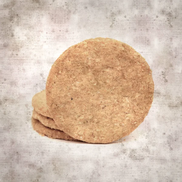 Square Stylish Old Textured Paper Background Baked Oatcakes — 图库照片