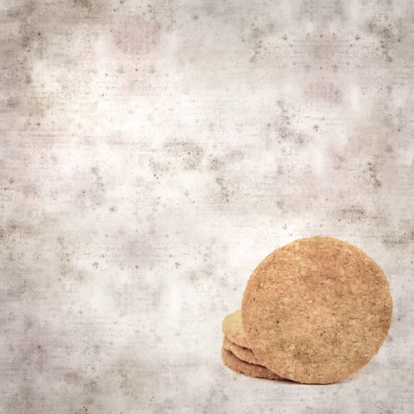 Square Stylish Old Textured Paper Background Baked Oatcakes — Stockfoto