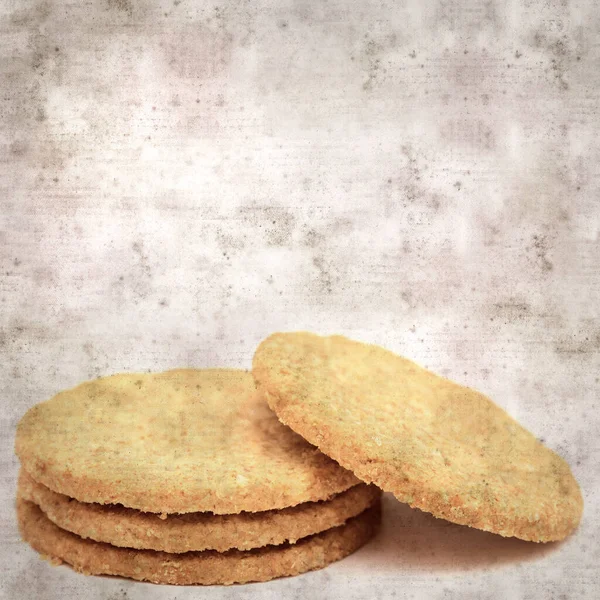 Square Stylish Old Textured Paper Background Baked Oatcakes — 图库照片