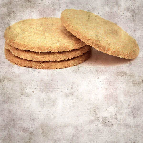 Square Stylish Old Textured Paper Background Baked Oatcakes — Fotografia de Stock