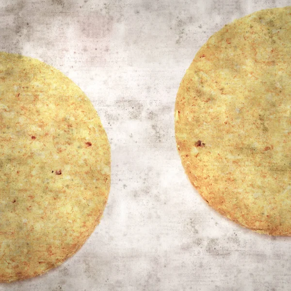 Square Stylish Old Textured Paper Background Baked Oatcakes — 图库照片