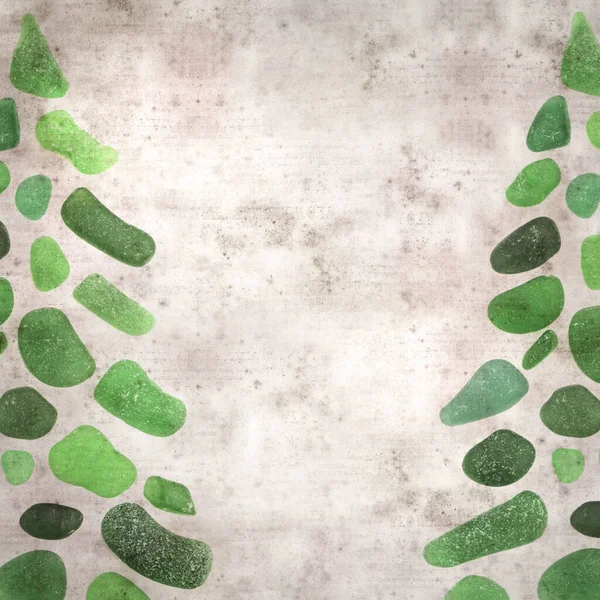 Stylish Textured Old Paper Background Christmas Tree Made Sea Glass — 图库照片