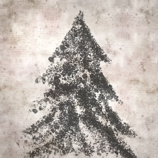 Stylish Textured Old Paper Background Christmas Tree Made Sea Salt — Stock Photo, Image