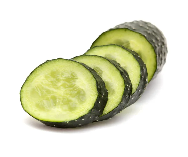Short Dark Green Small Cucumbers Isolated White Background — Stock Photo, Image