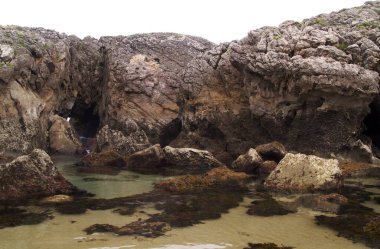 İspanya 'nın kuzeyinde Cantabria' nın kıyı kesiminde, Costa Quebrada, yani Kırık Kıyı, Liencres 'teki Playa de Somocuevas Koyu civarında.