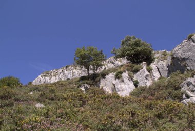 İspanya 'nın kuzeyinde, Cantabria' nın dağlık kesiminde, Kolados del Ason Doğal Parkı 'nda yürüyüş rotası.