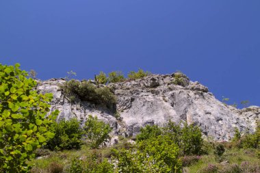 İspanya 'nın kuzeyinde, Cantabria' nın dağlık kesiminde, Kolados del Ason Doğal Parkı 'nda yürüyüş rotası.