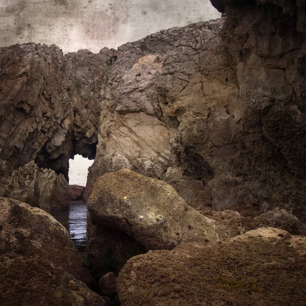 Pobřežní Část Kantábrie Severu Španělska Costa Quebrada Zlomené Pobřeží Kolem — Stock fotografie