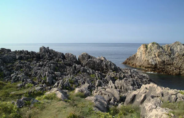 Parte Costeira Cantábria Norte Espanha Costa Quebrada Seja Costa Quebrada — Fotografia de Stock