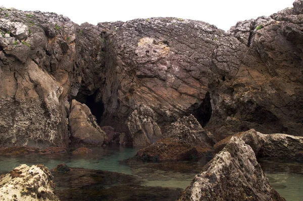 Küstenabschnitt Kantabriens Norden Spaniens Costa Quebrada Die Zerbrochene Küste Rund — Stockfoto