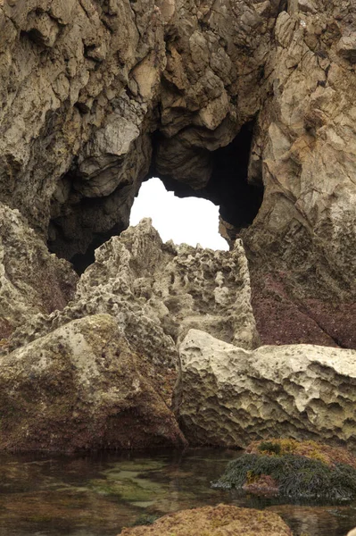 Küstenabschnitt Kantabriens Norden Spaniens Costa Quebrada Die Zerbrochene Küste Rund — Stockfoto