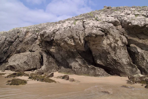 Parte Costeira Cantábria Norte Espanha Costa Quebrada Seja Costa Quebrada — Fotografia de Stock