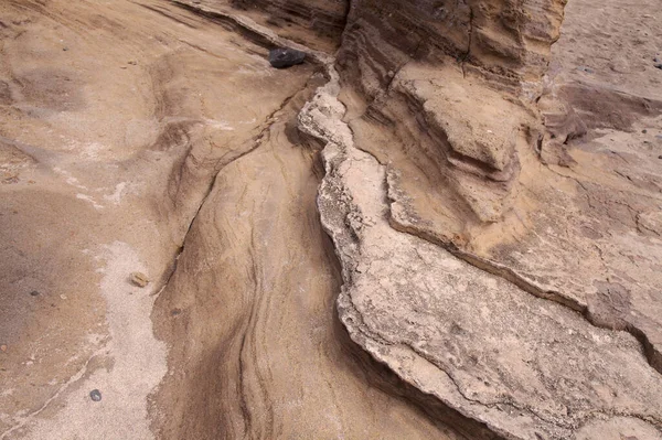 Gran Canaria Texturen Van Rotsen Van Confital Strand Aan Rand — Stockfoto