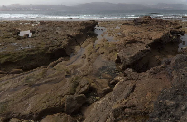 Gran Canaria Texture Degli Scogli Della Spiaggia Confital Margini Las — Foto Stock