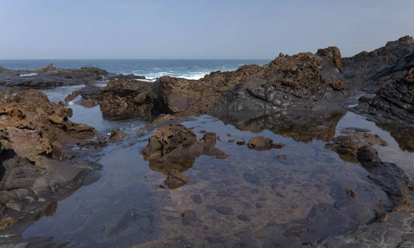 Gran Canaria North Coast Rockpools Puertillo Banaderos Area Protected Ocean — Stock Photo, Image