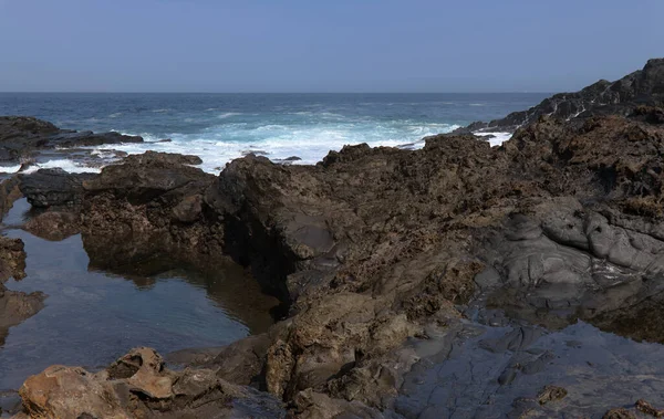 Gran Canaria North Coast Rockpools Puertillo Banaderos Area Protected Ocean — Stock Photo, Image