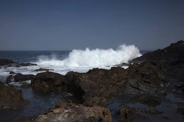 Gran Canaria Costa Nord Pozze Rocciose Intorno All Area Puertillo — Foto Stock