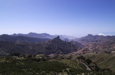 Gran Canaria, adanın merkezi manzarası, Las Cumbres, ie The Summits, Caldera de Tejeda