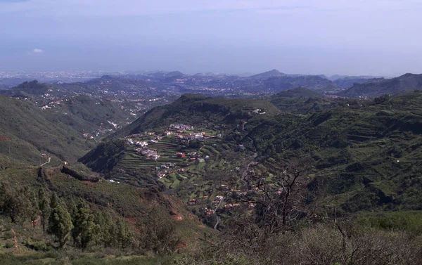 Gran Canaria Krajobraz Centralnej Części Wyspy Las Cumbres Czyli Szczyty — Zdjęcie stockowe