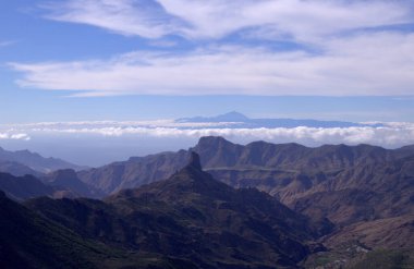 Gran Canaria, adanın merkezi manzarası, Las Cumbres, ie The Summits, Caldera de Tejeda