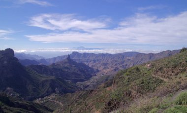 Gran Canaria, adanın merkezi manzarası, Las Cumbres, ie The Summits, Caldera de Tejeda