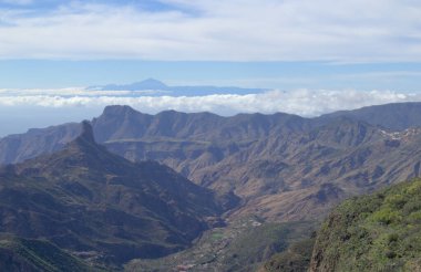 Gran Canaria, adanın merkezi manzarası, Las Cumbres, ie The Summits, Caldera de Tejeda