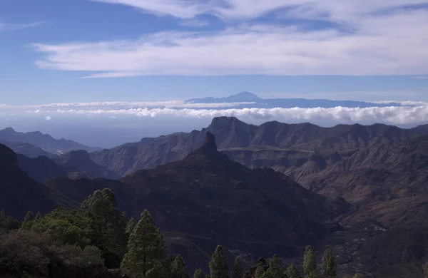 카나리아 이섬의 Summits Caldera Tejeda 지리적 중심에 — 스톡 사진