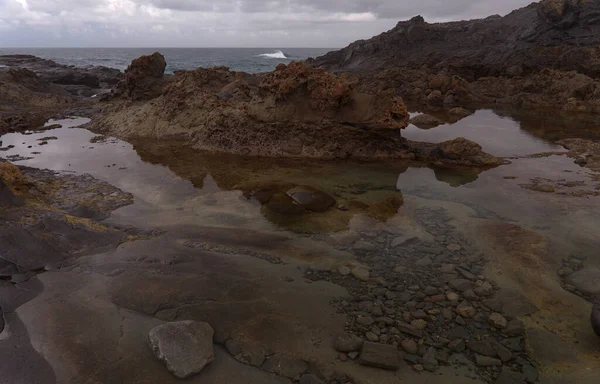 Gran Canaria Noordkust Rotspartijen Rond Puertillo Banaderos Gebied Beschermd Tegen — Stockfoto